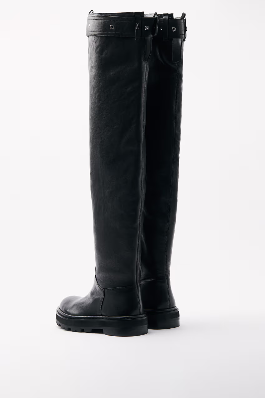 Stivali Roundshape overknee in pelle