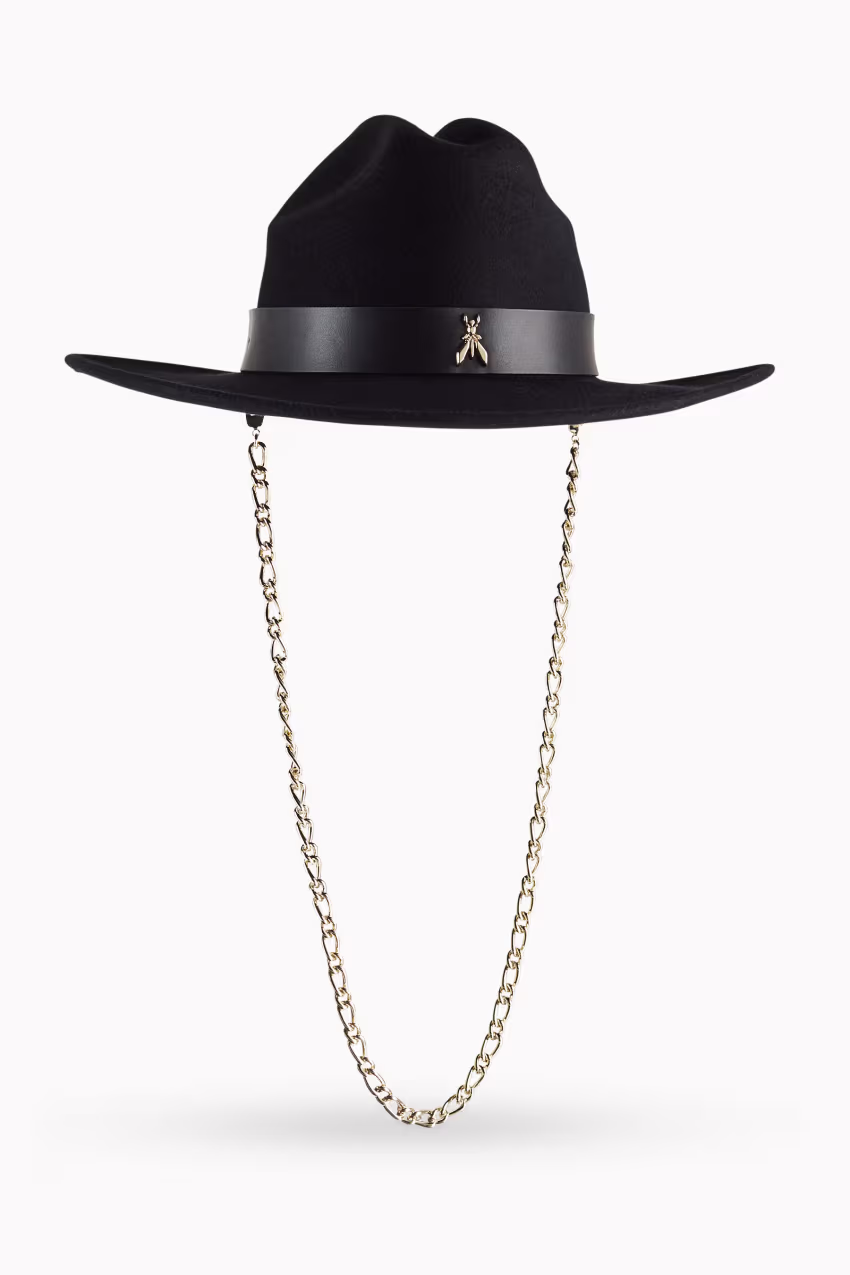 Cappello cowboy in feltro con catena