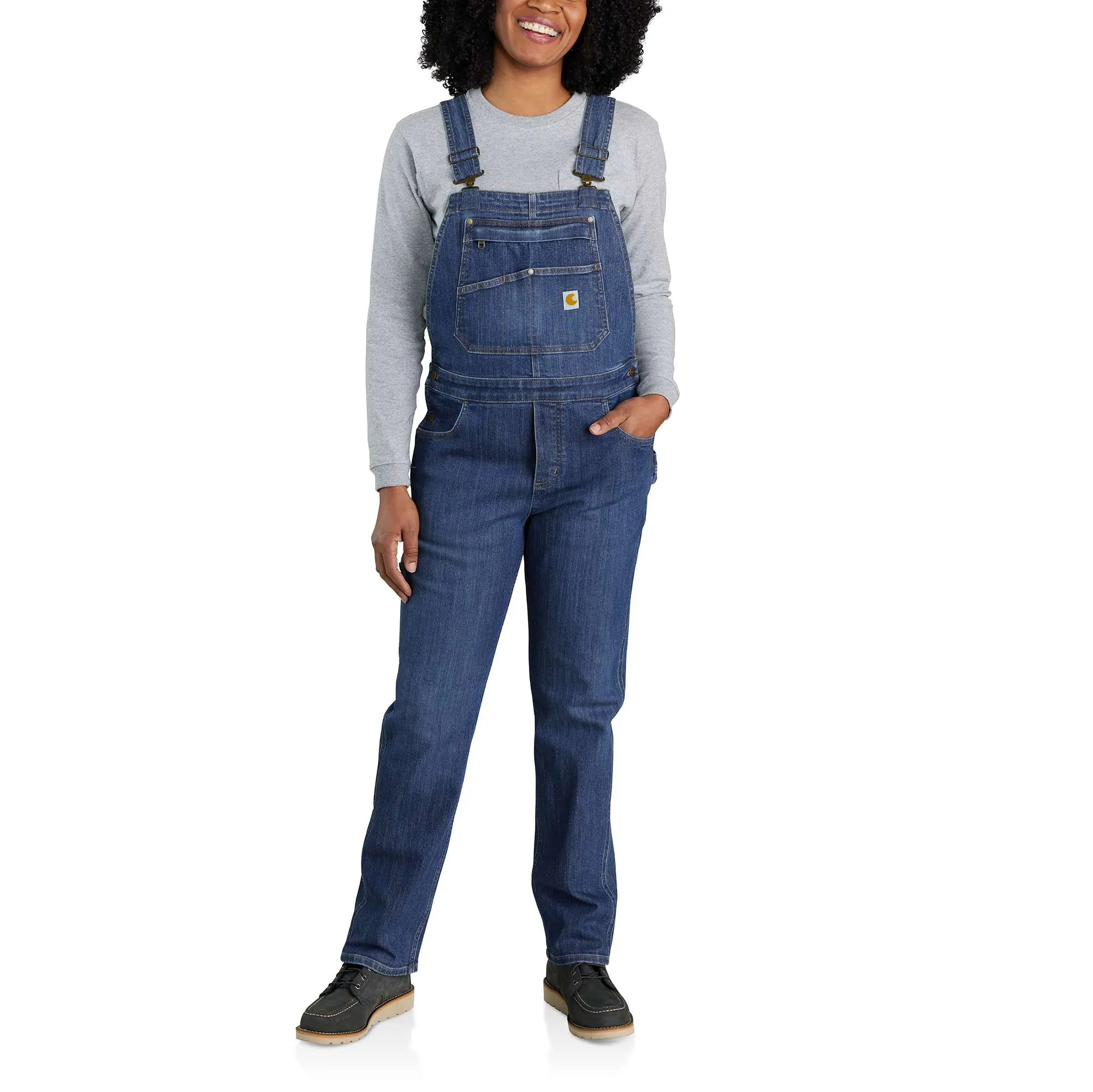 Women's Rugged Flex Relaxed Fit Denim Bib Overall
