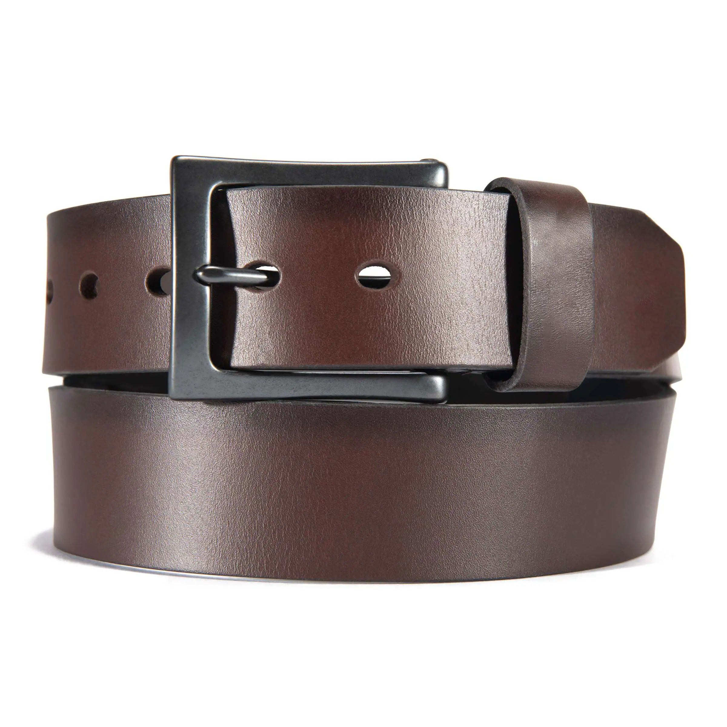 Burnished Leather Box Buckle Belt