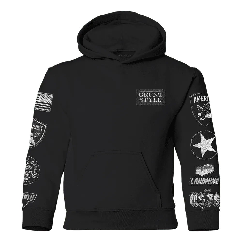 Youth Patch Hoodie - Black