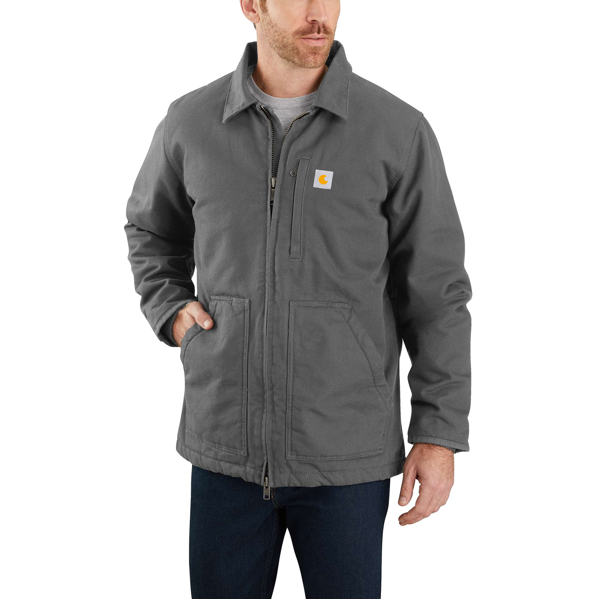 Men's Sherpa-Lined Field Jacket - Loose Fit - Washed Duck - 2 Warmest Rating
