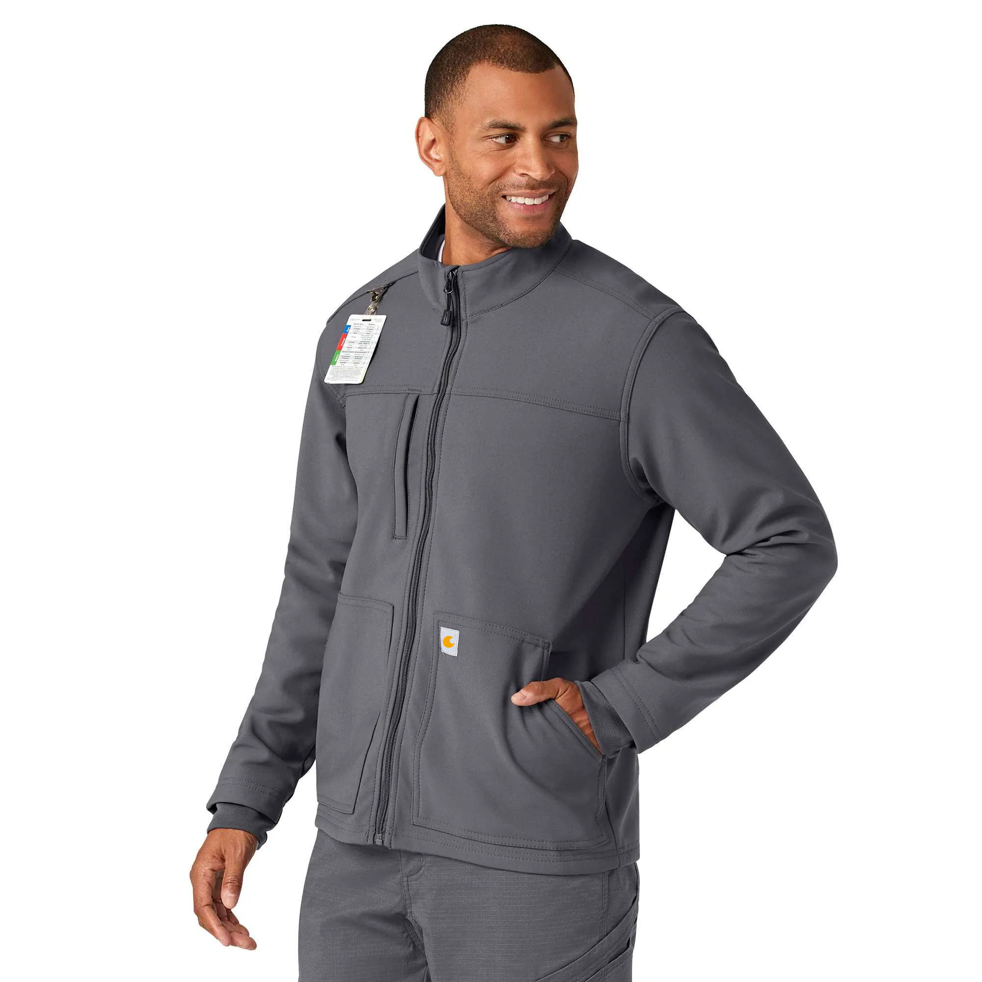 Rugged Flex Peak Bonded Fleece Scrub Jacket