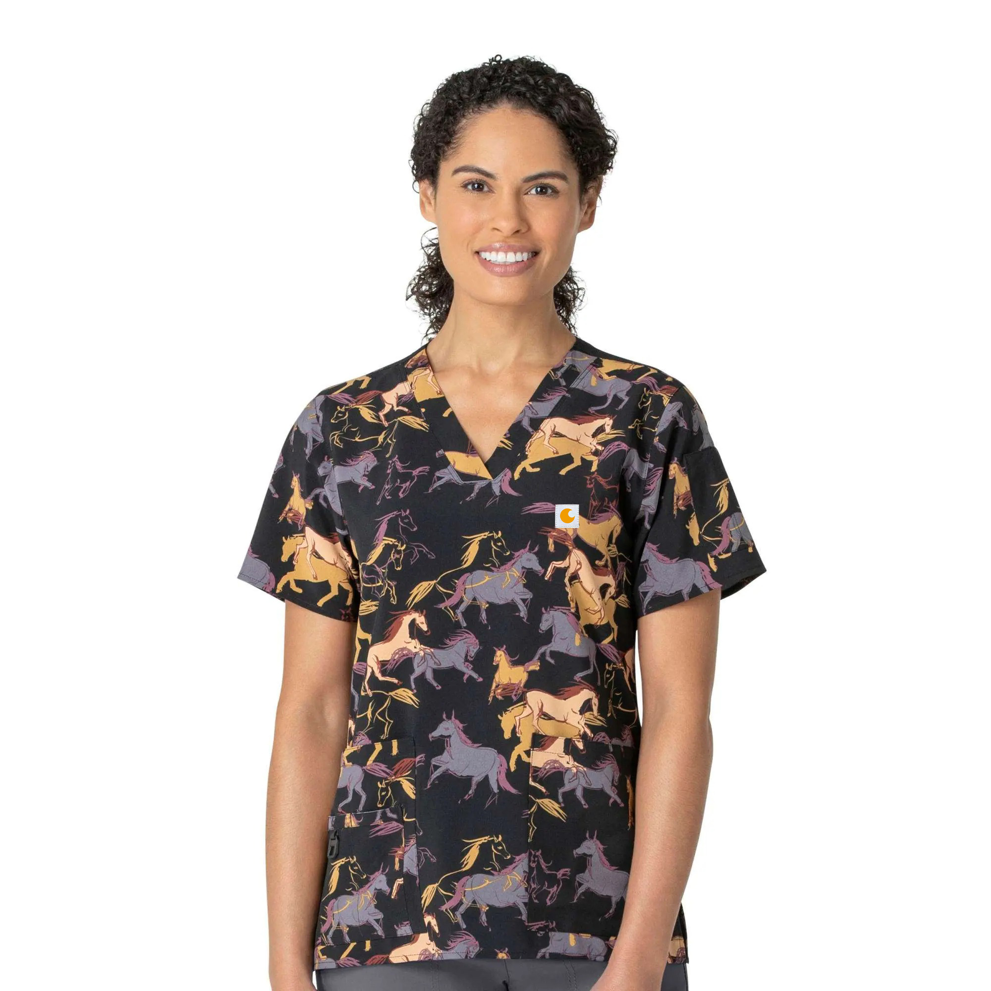 Women's Carhartt Force Cross-Flex V-Neck Print Top