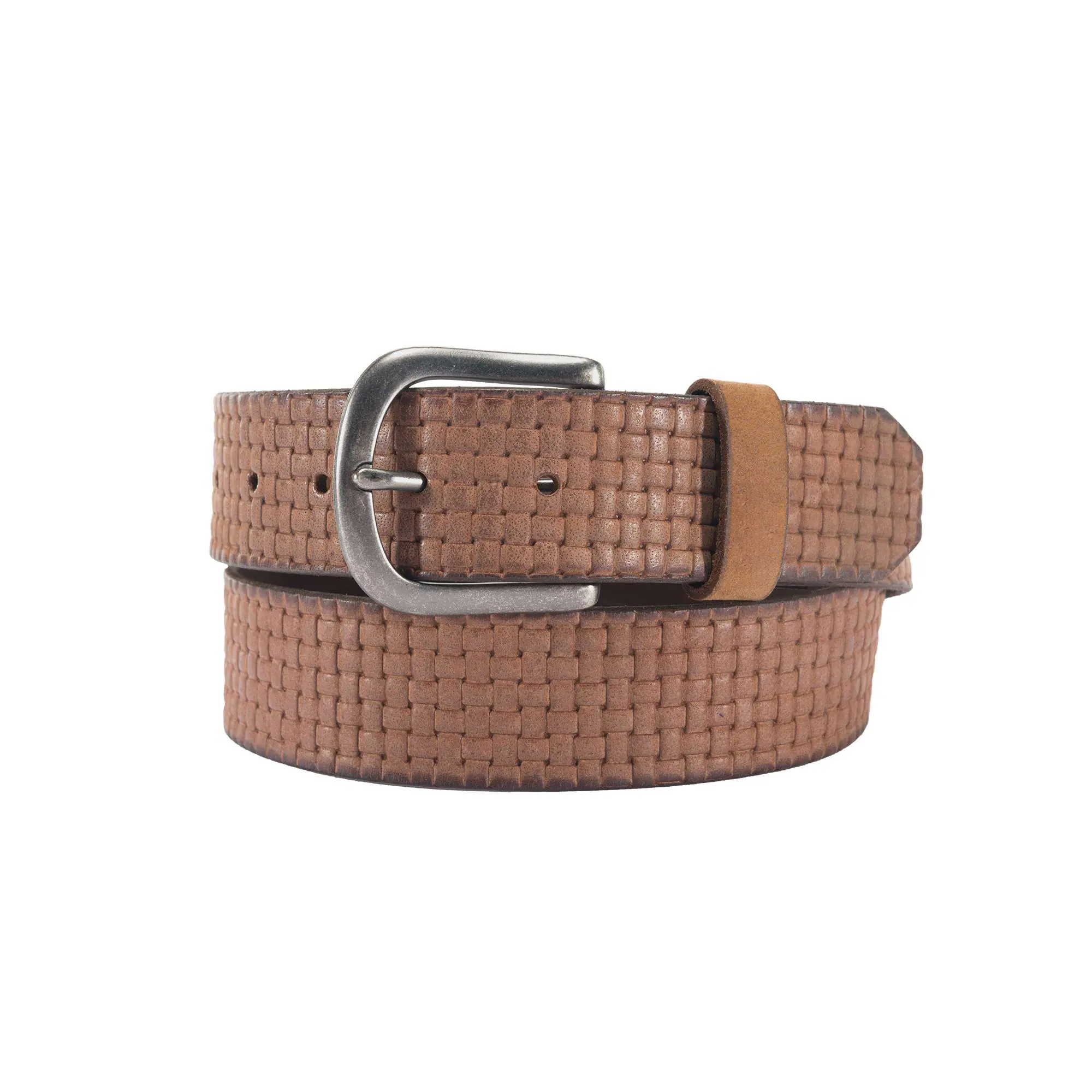 Saddle Leather Basketweave Belt