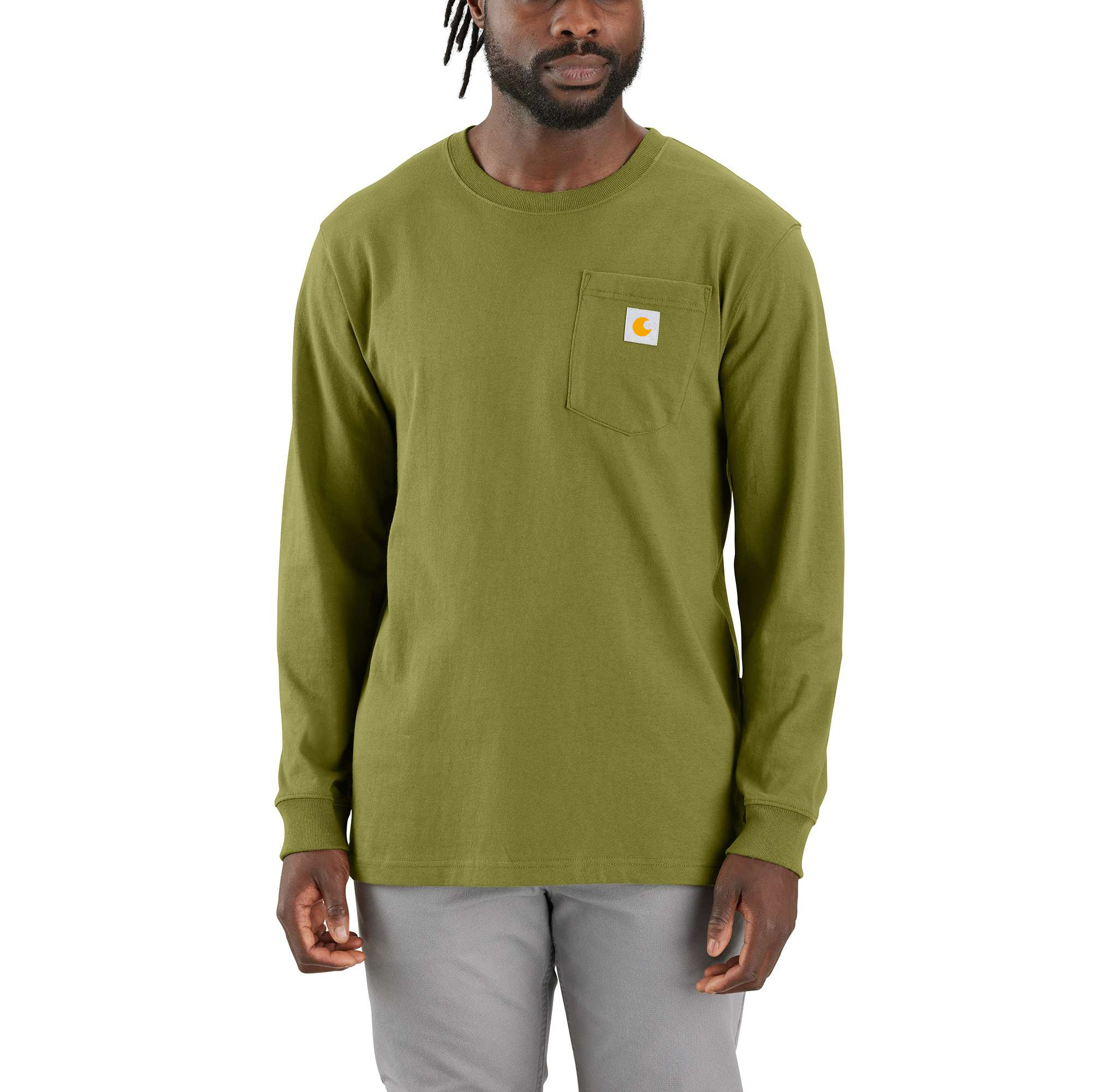 Relaxed Fit Heavyweight Long-Sleeve Pocket C Graphic T-Shirt