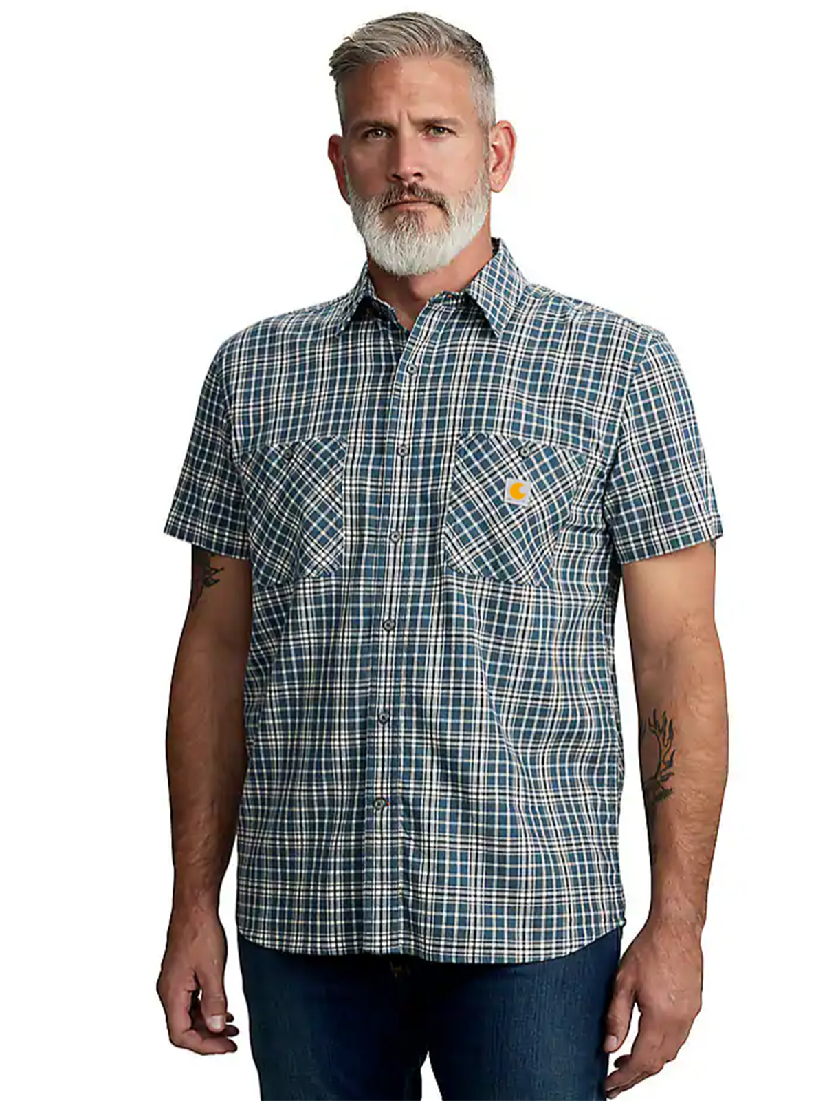 Rugged Flex Relaxed Fit Lightweight Short-Sleeve Plaid Shirt