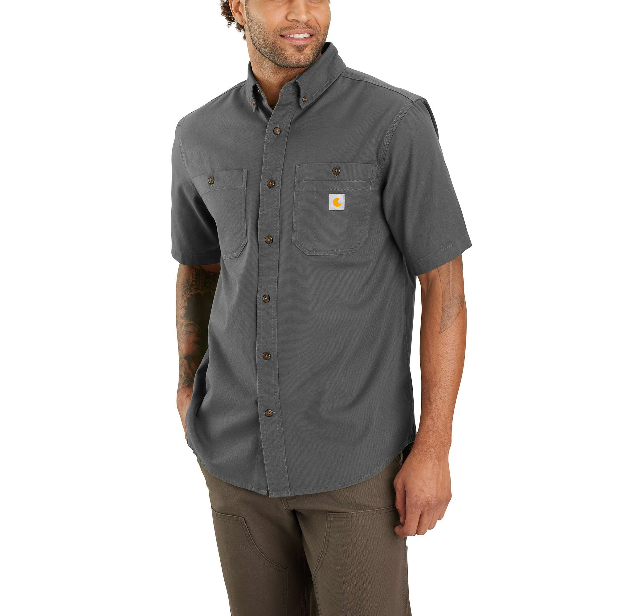 Rugged Flex Relaxed Fit Midweight Canvas Short-Sleeve Shirt