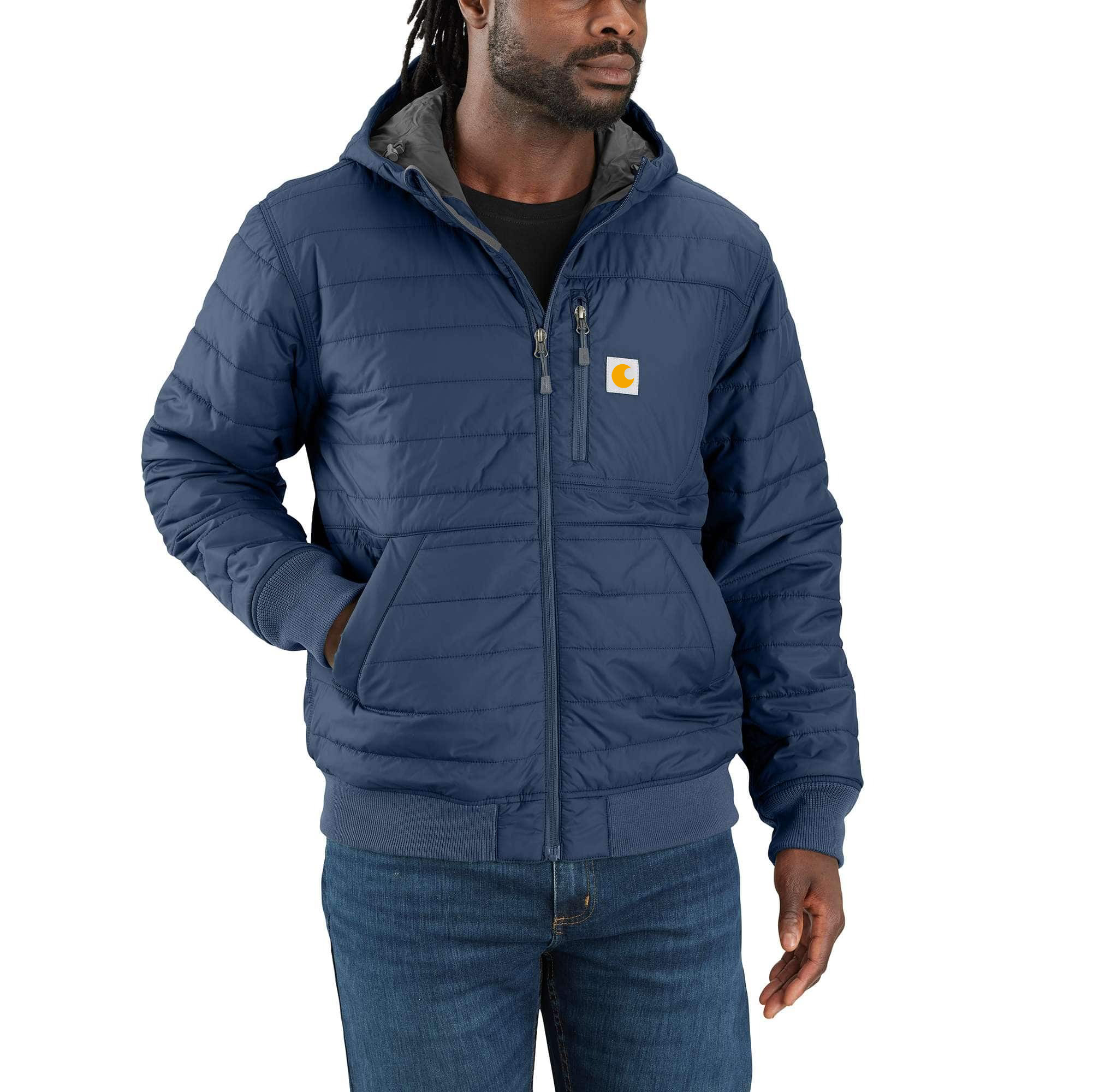 Rain Defender Relaxed Fit Lightweight Insulated Hooded Jacket - 3 Warmest Rating