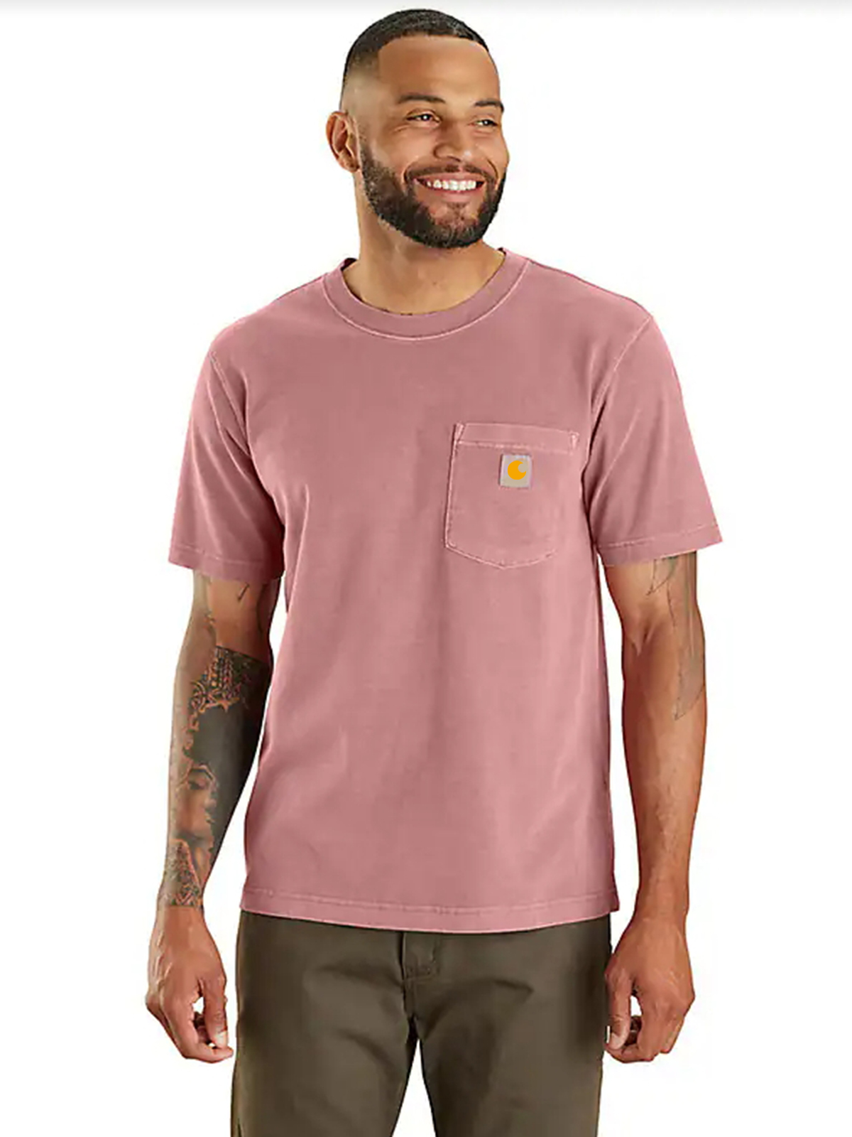 Re-Engineered Relaxed Fit Lightweight Short-Sleeve Garment Dyed Pocket T-Shirt