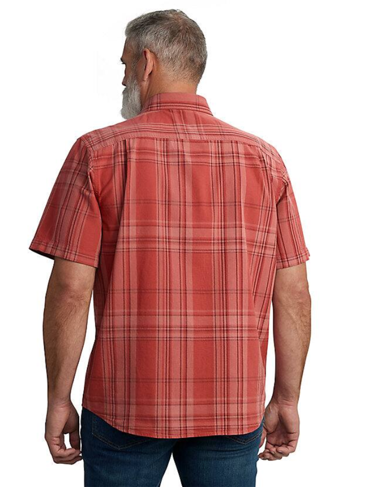 Loose Fit Midweight Short-Sleeve Plaid Shirt