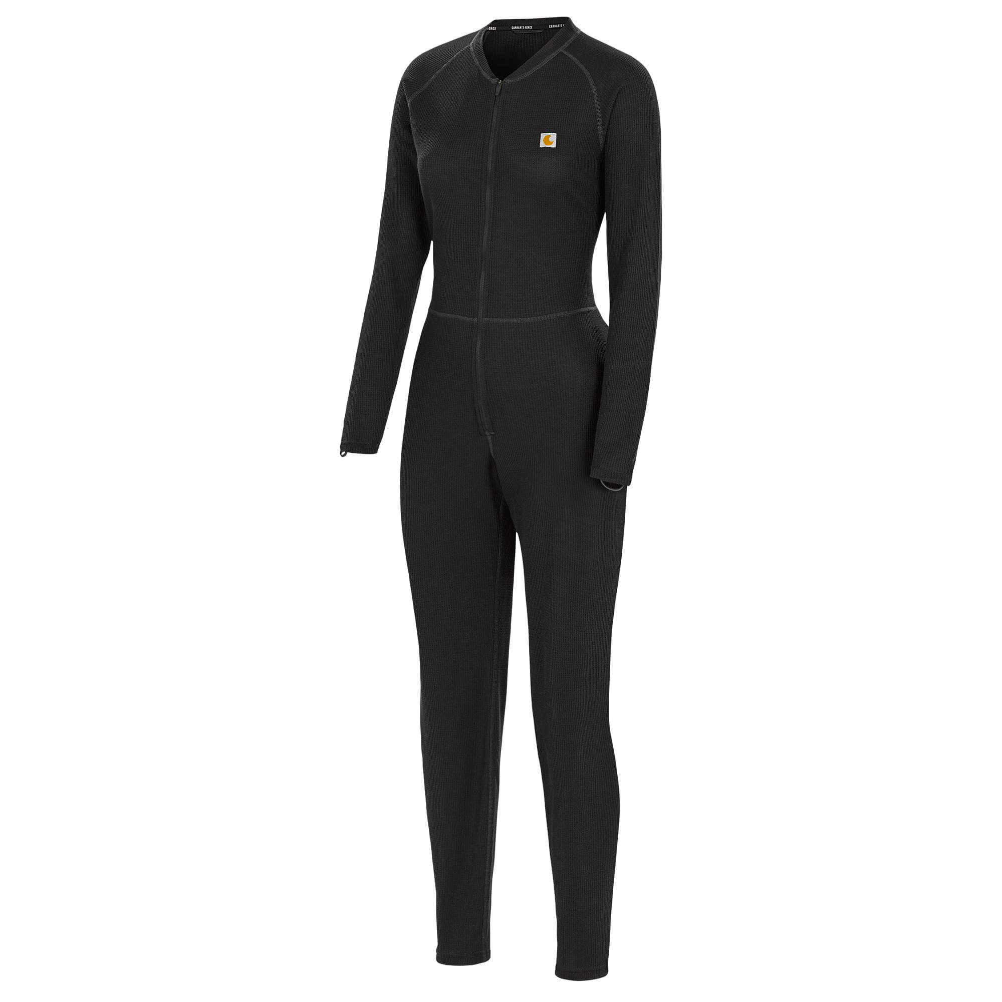 Women's Midweight Cotton Blend Waffle Zip Front Union Suit
