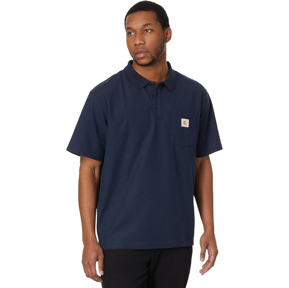 Men's Loose Fit Midweight Short-Sleeve Pocket Polo