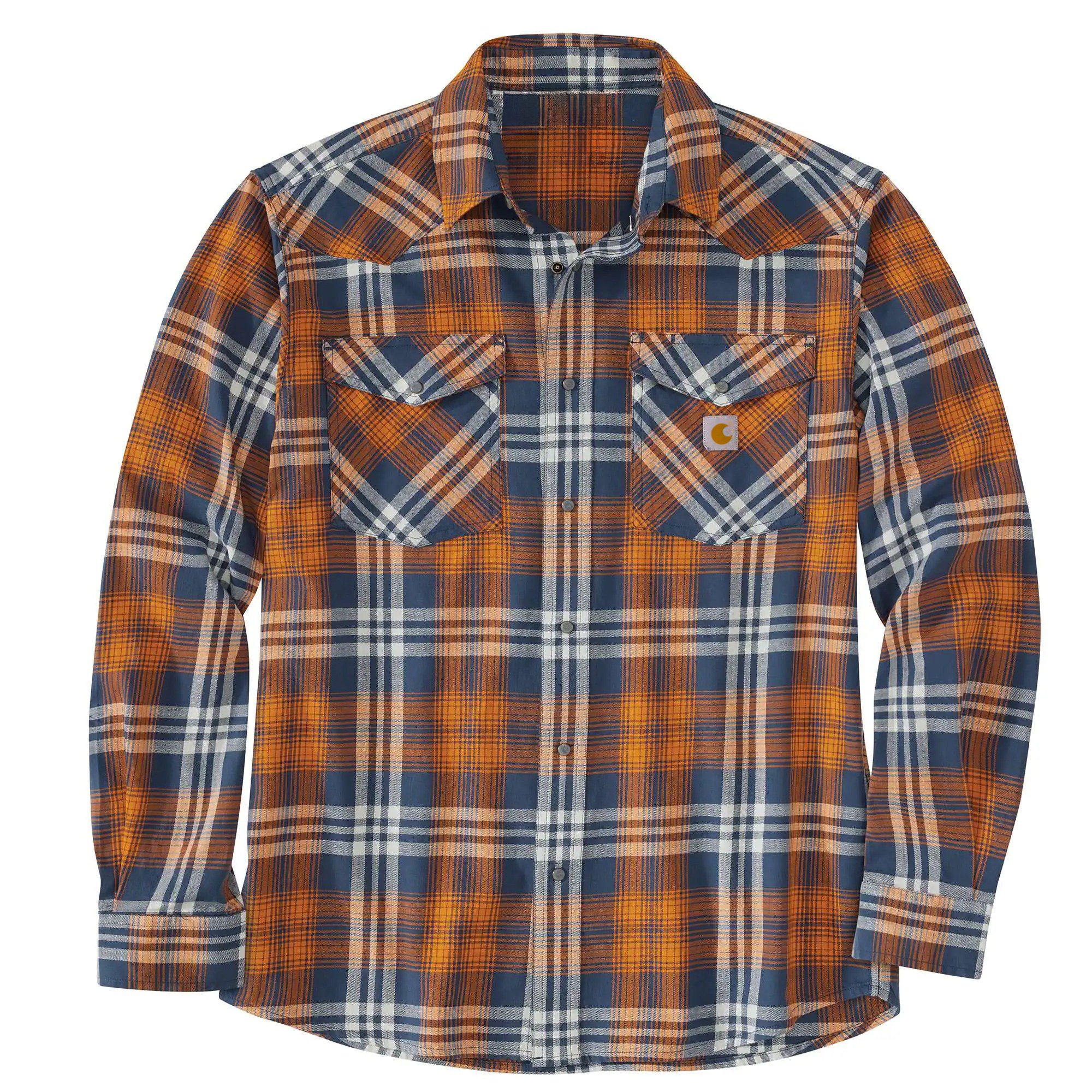 Montana Rugged Flex Relaxed Fit Lightweight Long-Sleeve Snap-Front Plaid Shirt