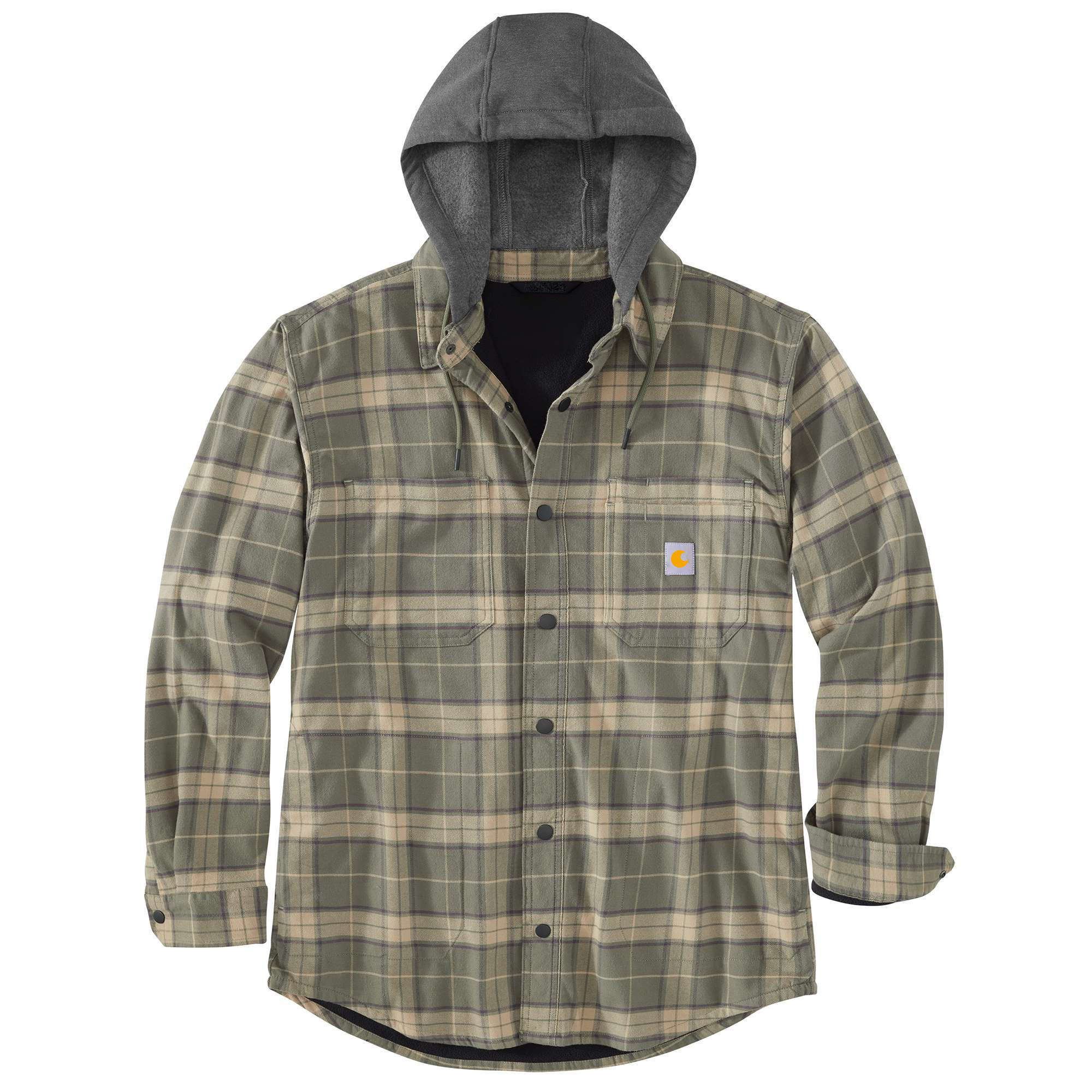 Rugged Flex Relaxed Fit Flannel Fleece-Lined Hooded Shirt Jac