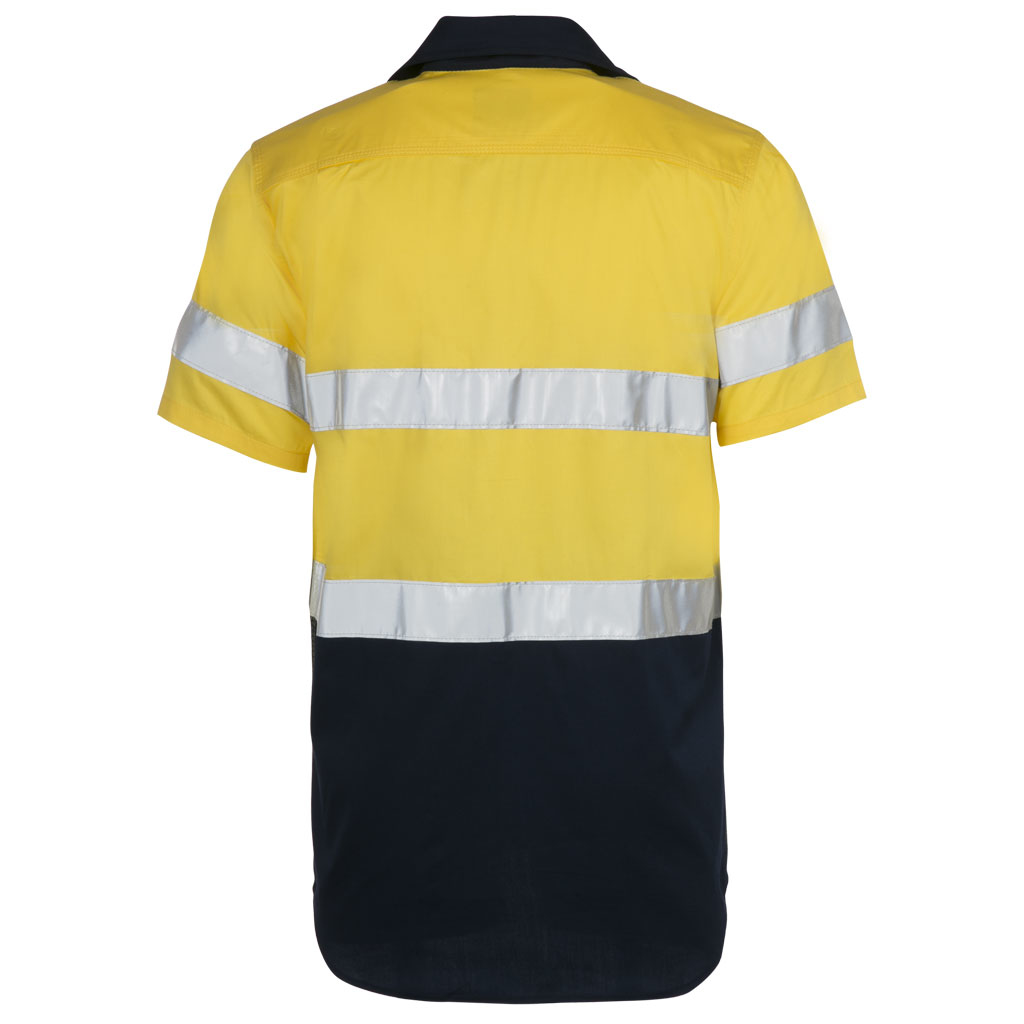 100% Cotton Two Tone Short Sleeve Reflective Work Shirt