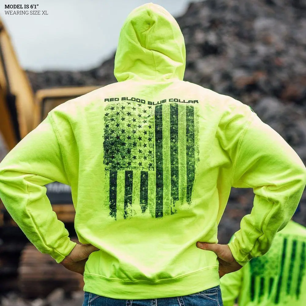Red Blood Blue Collar® Hoodie - Safety Green