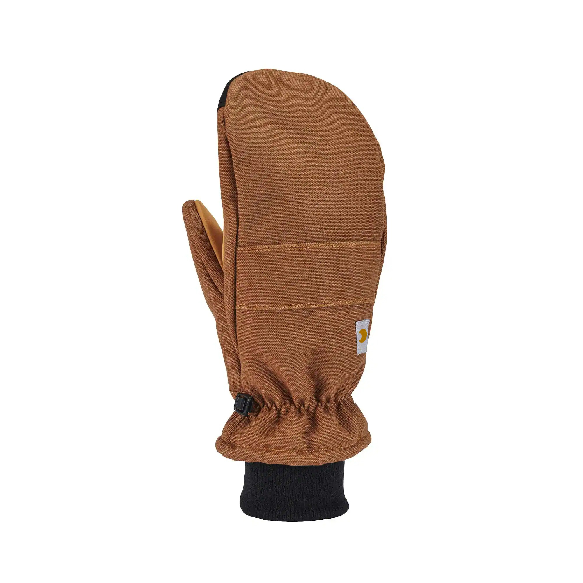 Women's Insulated Duck Synthetic Leather Knit Cuff Mitt