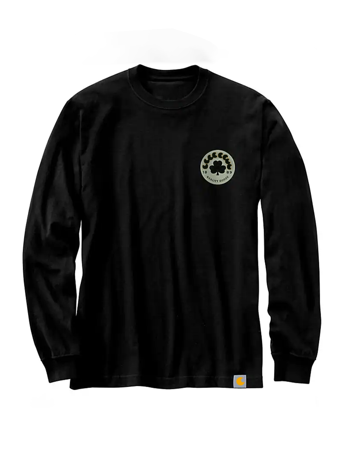 Loose Fit Heavyweight Long-Sleeve Shamrock Graphic T-Shirt