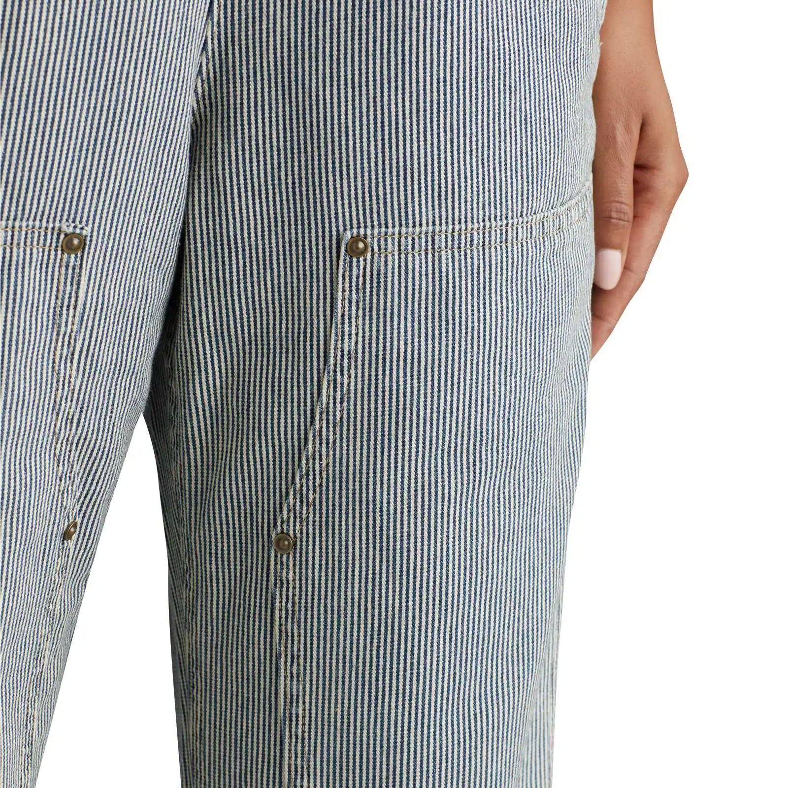 Women's Relaxed Fit Denim Railroad Stripe Bib Overall
