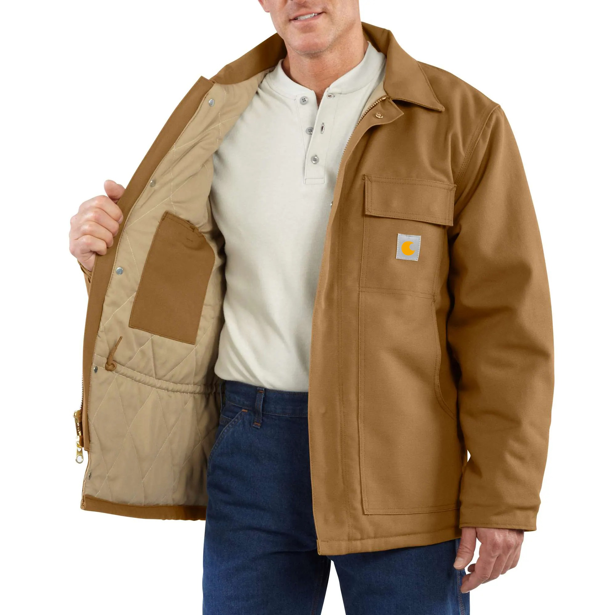 Flame-Resistant Duck Traditional Coat/Quilt-Lined - 3 Warmest Rating