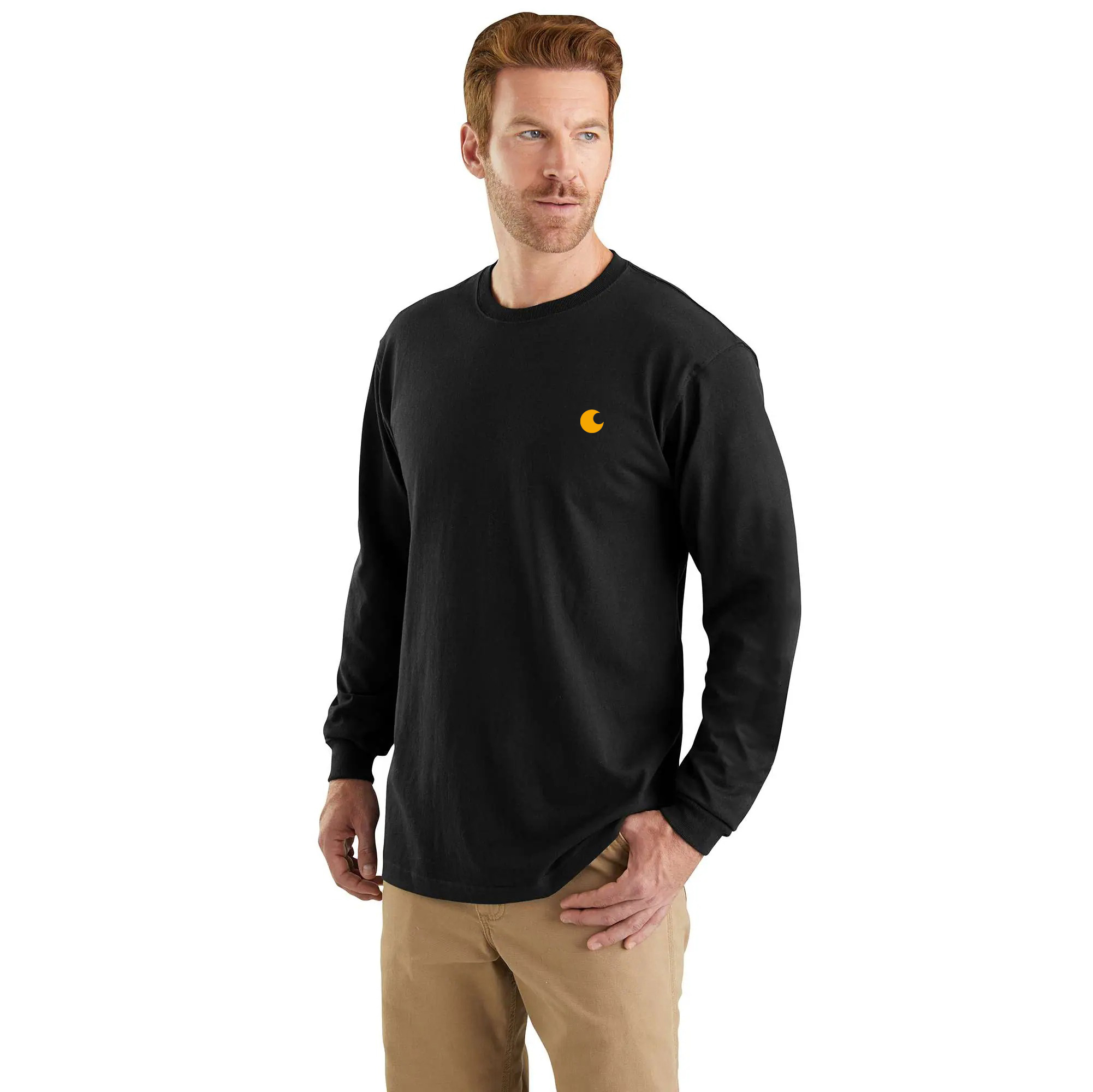 Loose Fit Heavyweight Long-Sleeve Logo Sleeve Graphic T-Shirt