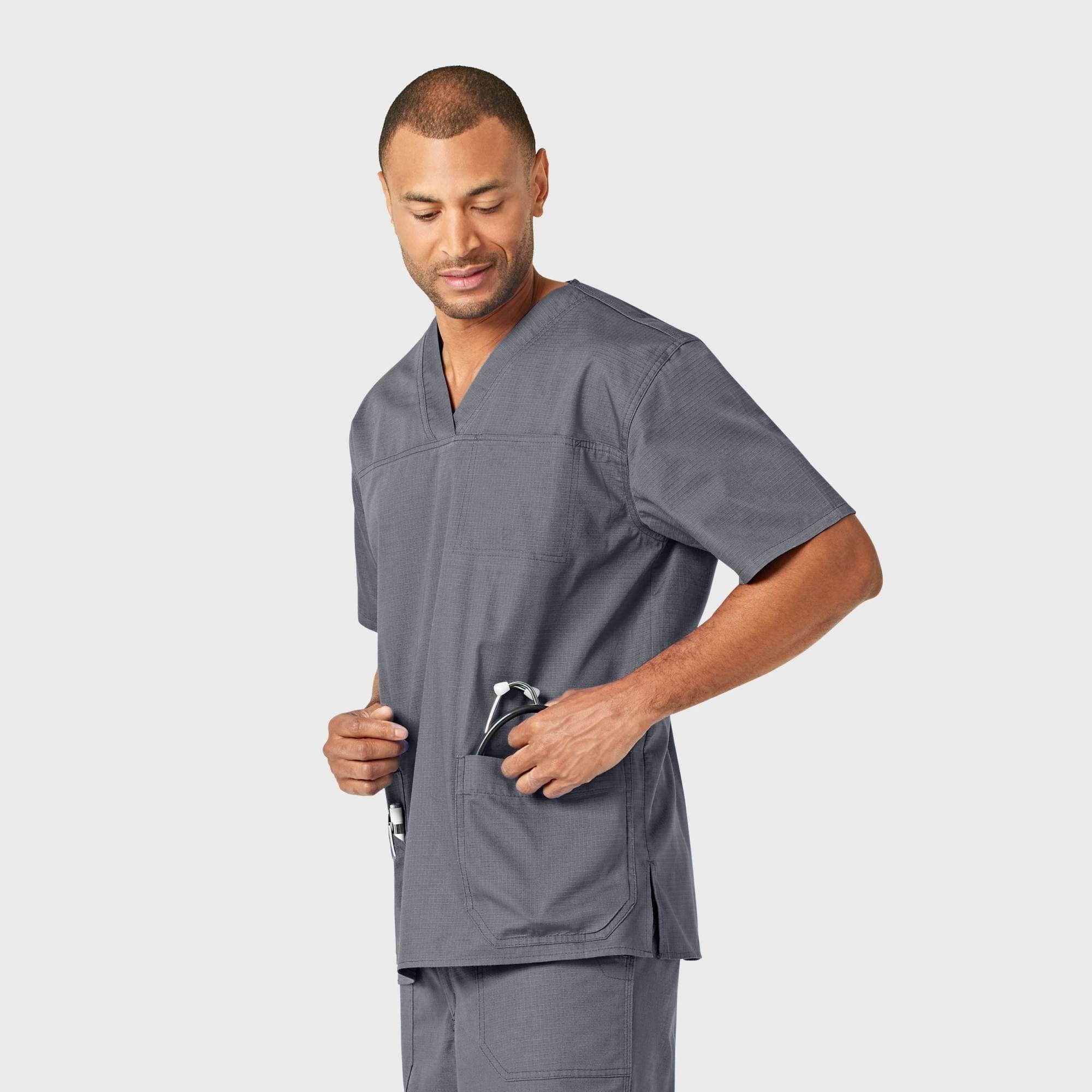Ripstop 4-Pocket V-Neck Scrub Top