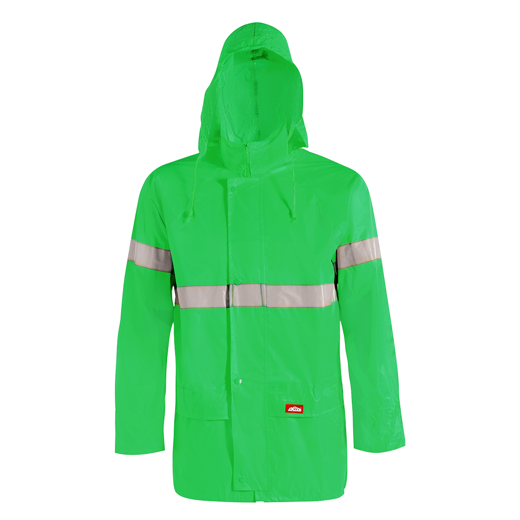 High Viz Rain Jacket with Reflective Tape