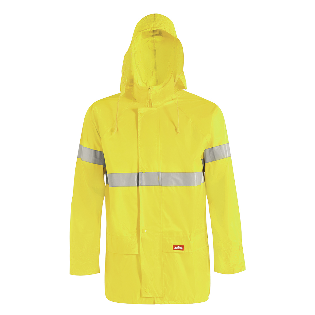 High Viz Rain Jacket with Reflective Tape