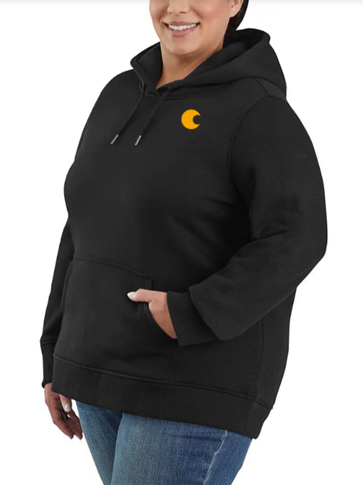 Women's Relaxed Fit Midweight Logo Sleeve Graphic Hoodie