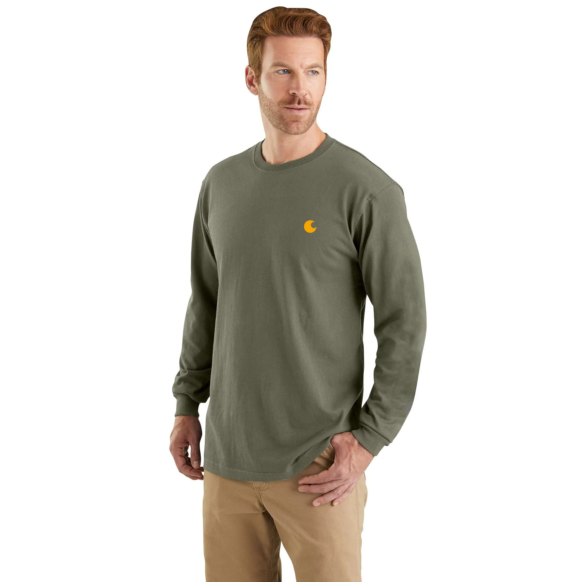 Loose Fit Heavyweight Long-Sleeve Logo Sleeve Graphic T-Shirt