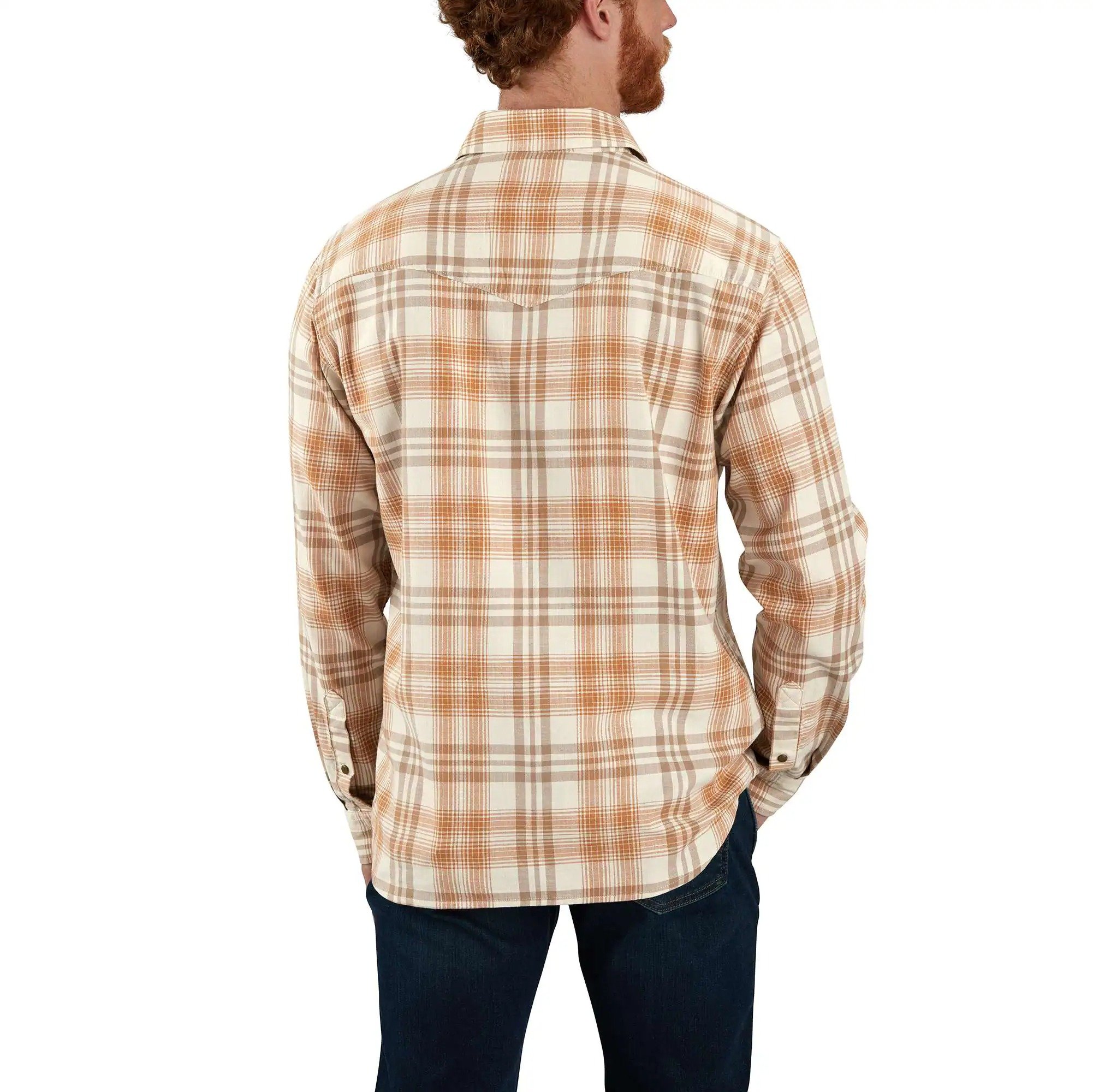 Montana Rugged Flex Relaxed Fit Lightweight Long-Sleeve Snap-Front Plaid Shirt