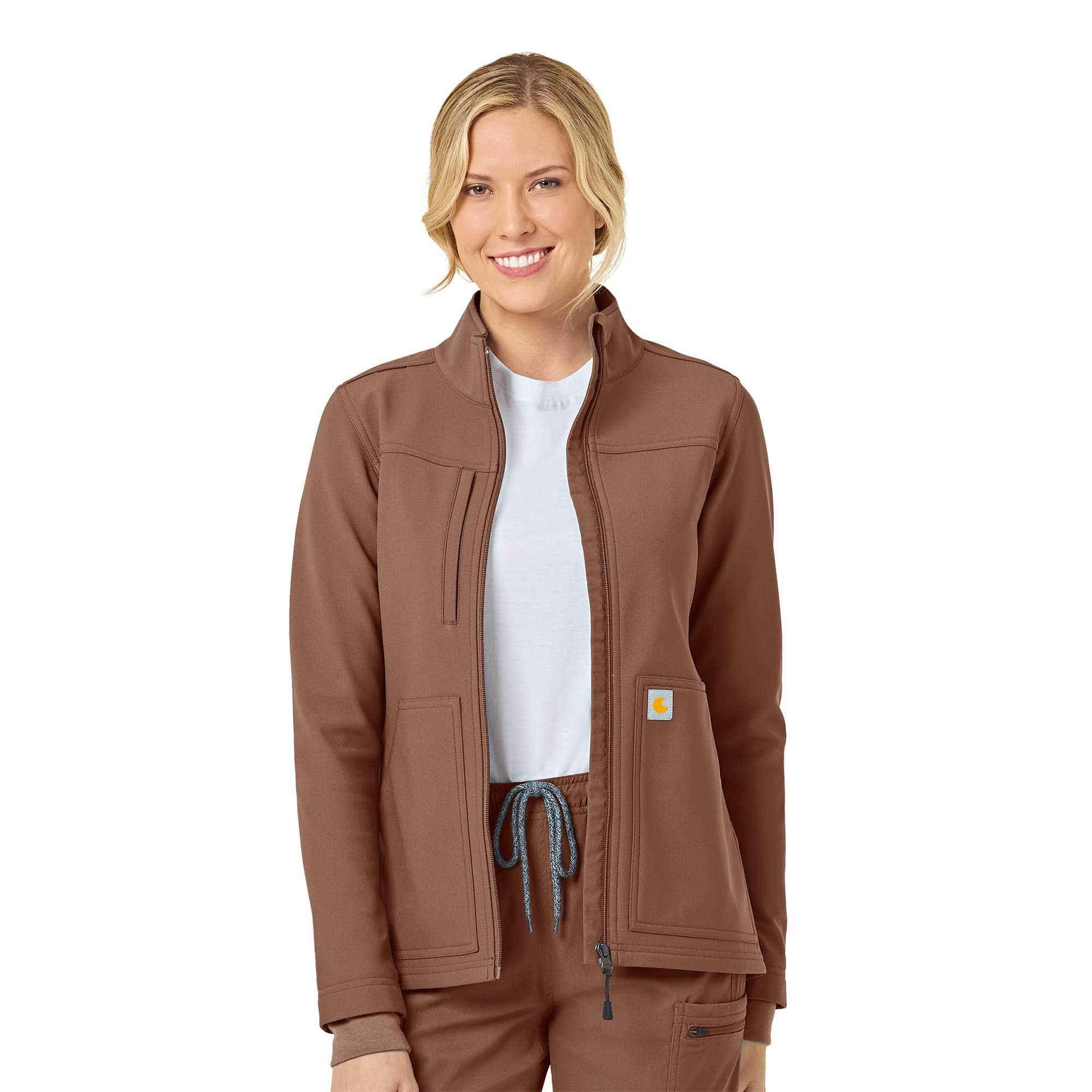 Women's Rugged Flex Peak Bonded Fleece Scrub Jacket