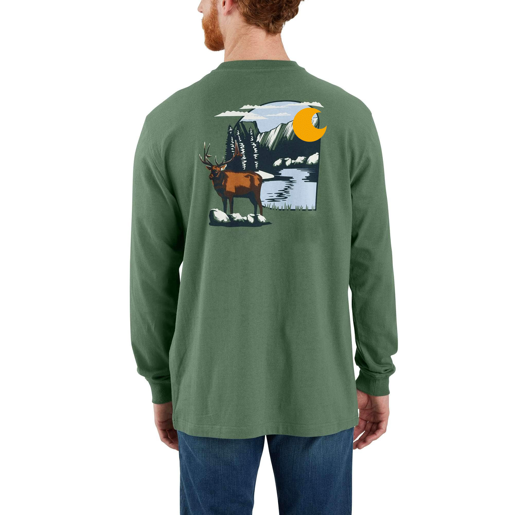 Loose Fit Heavyweight Long-Sleeve Rocky Mountain National Park Graphic T-Shirt