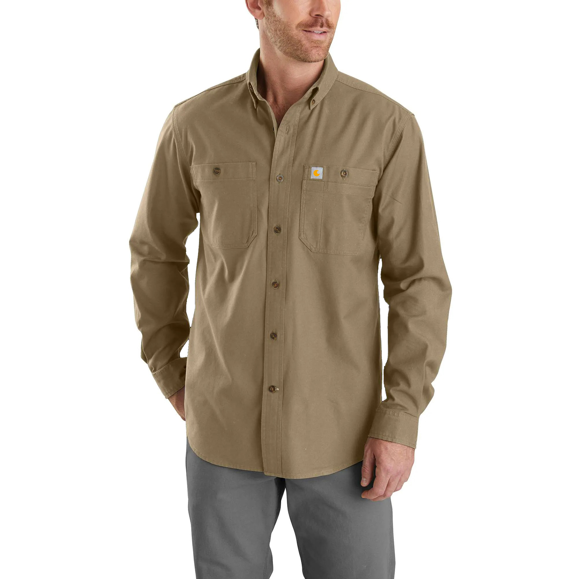 Rugged Flex Relaxed Fit Midweight Canvas Long-Sleeve Shirt