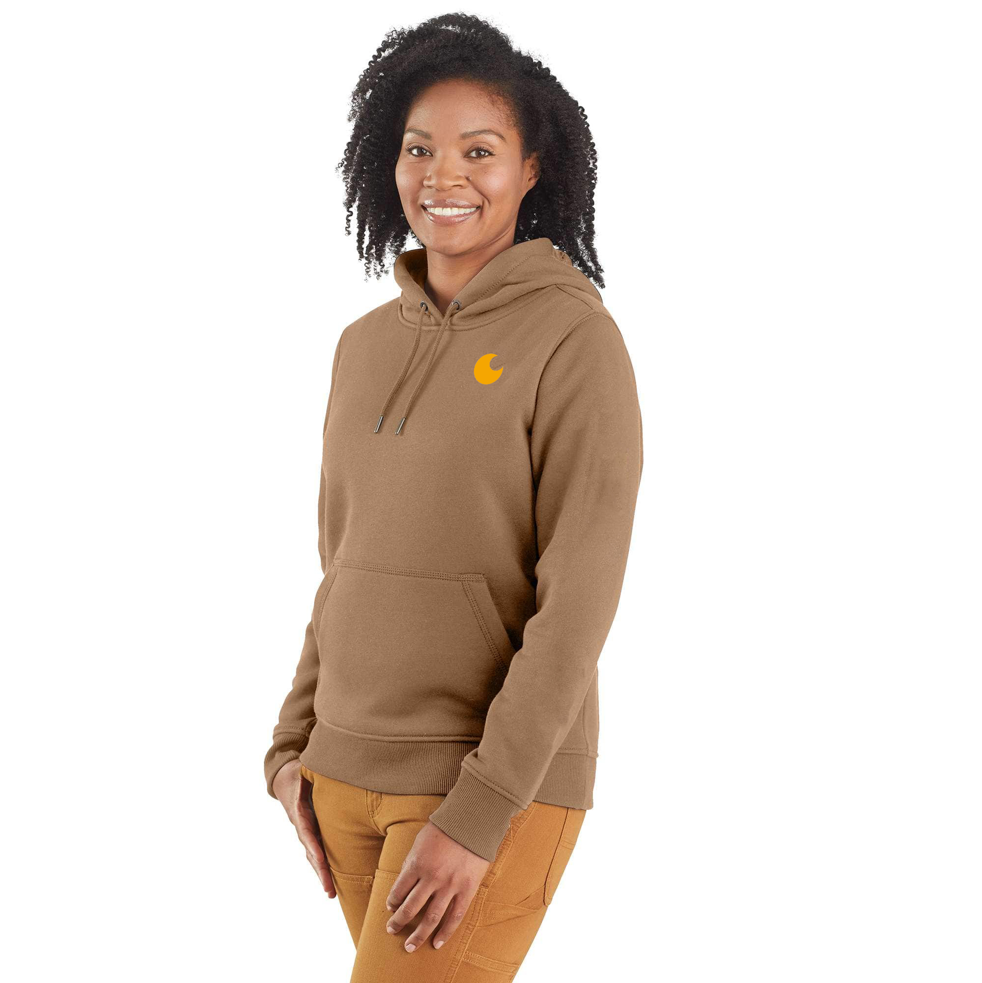 Women's Relaxed Fit Midweight Logo Sleeve Graphic Hoodie