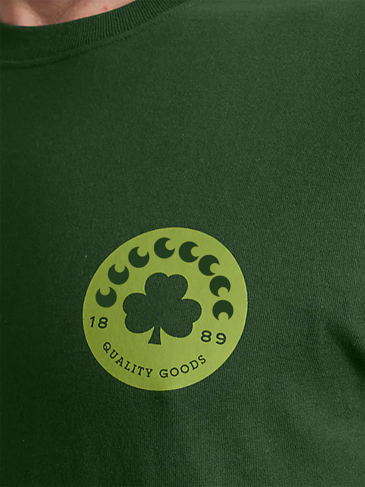 Loose Fit Heavyweight Long-Sleeve Shamrock Graphic T-Shirt