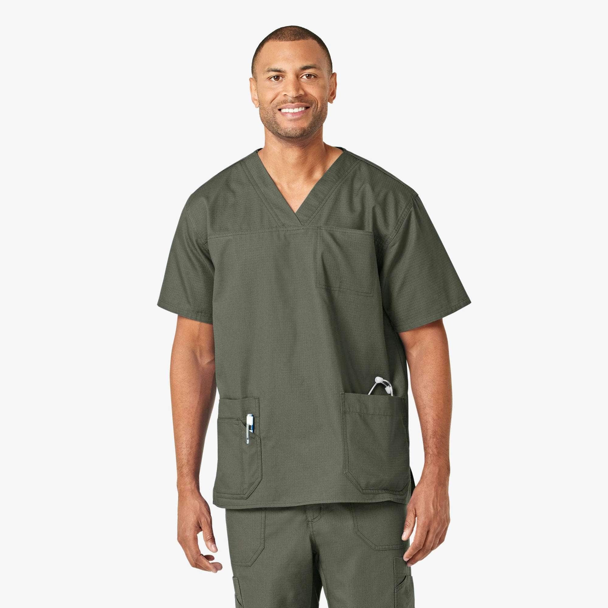 Ripstop 4-Pocket V-Neck Scrub Top