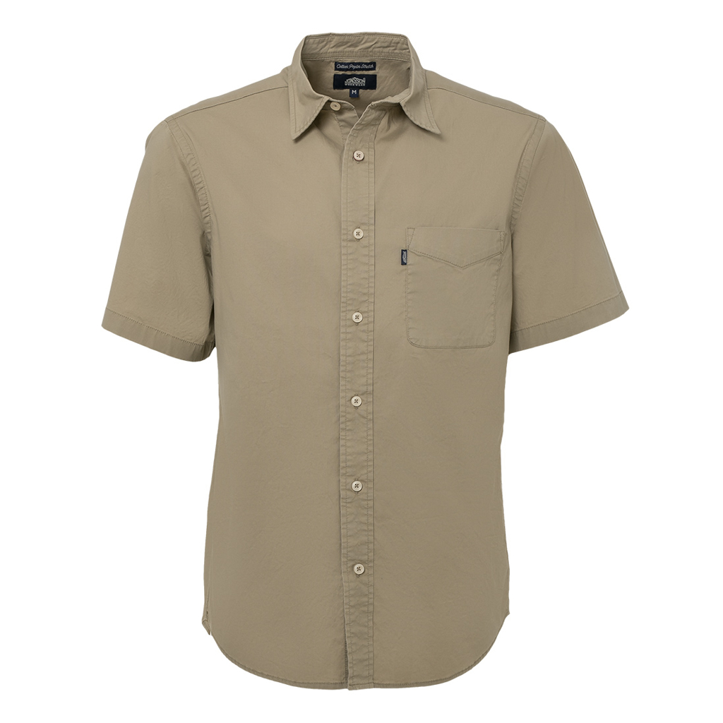Cotton Poplin Stretch Short Sleeve Shirt