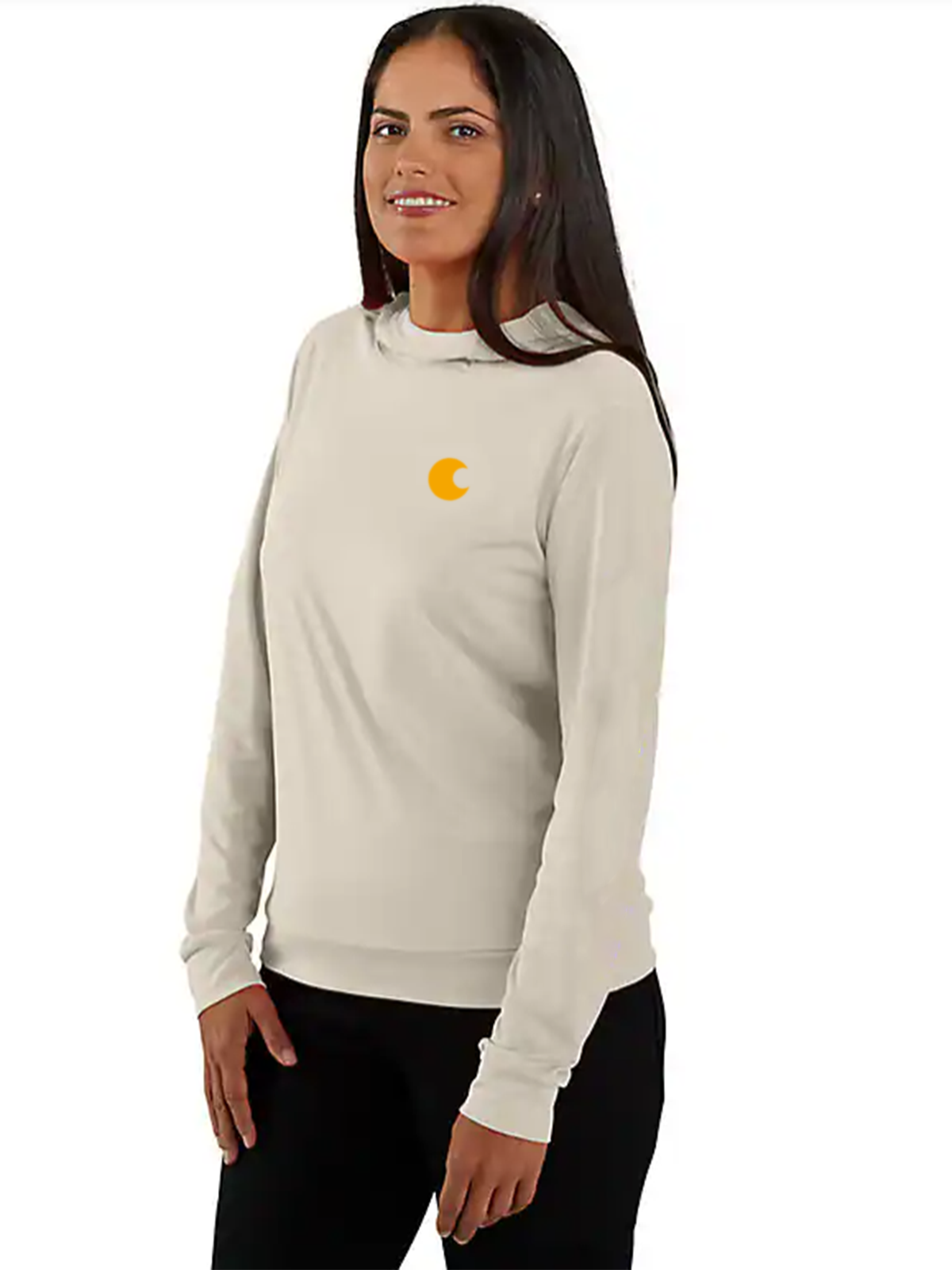 Women's Relaxed Fit Lightweight Long-Sleeve Hooded Graphic T-Shirt