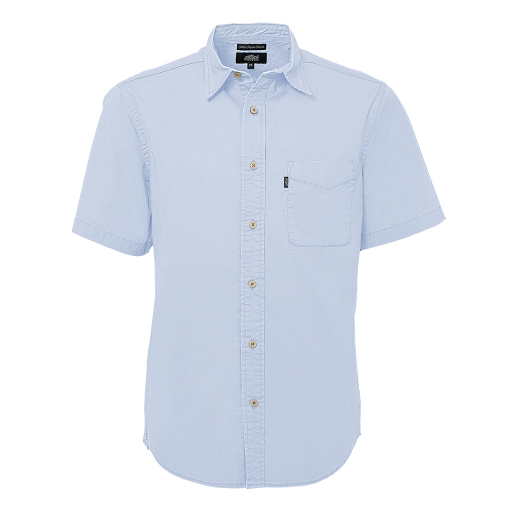 Cotton Poplin Stretch Short Sleeve Shirt