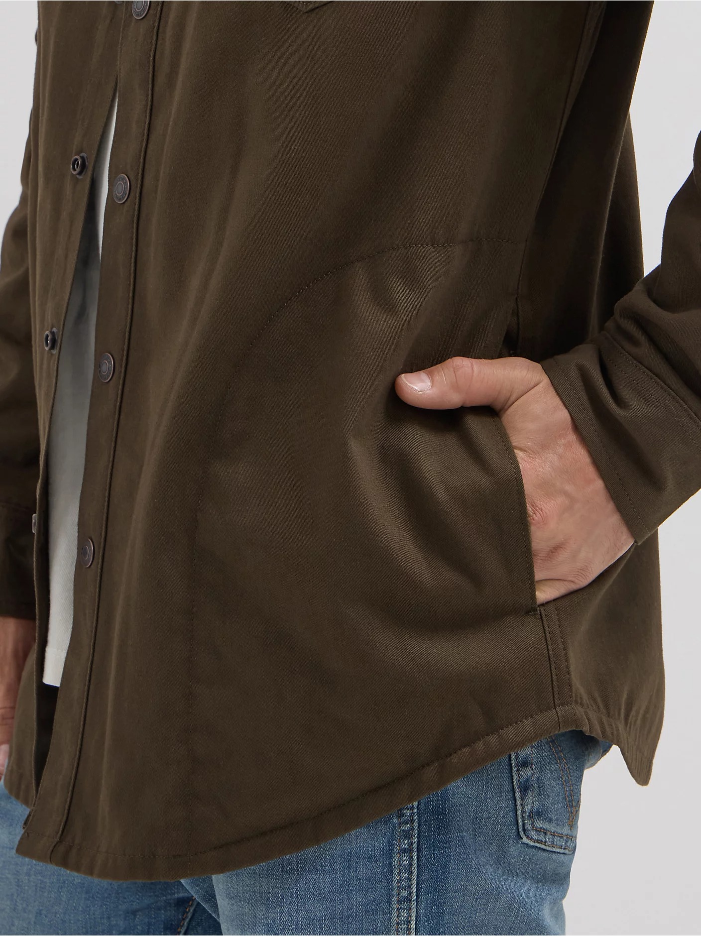 Men's Flannel Lined Twill Shirt Jacket