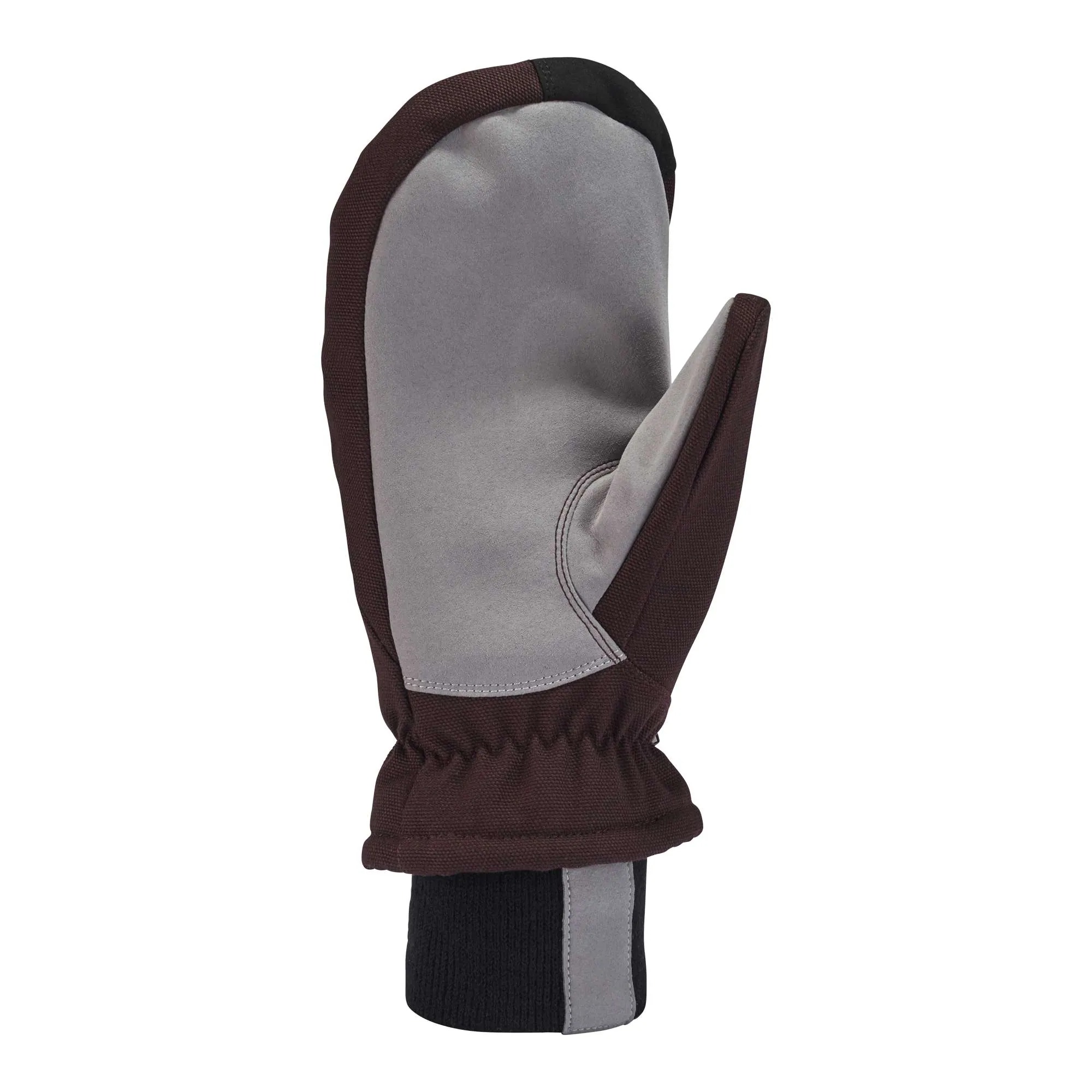 Women's Insulated Duck Synthetic Leather Knit Cuff Mitt