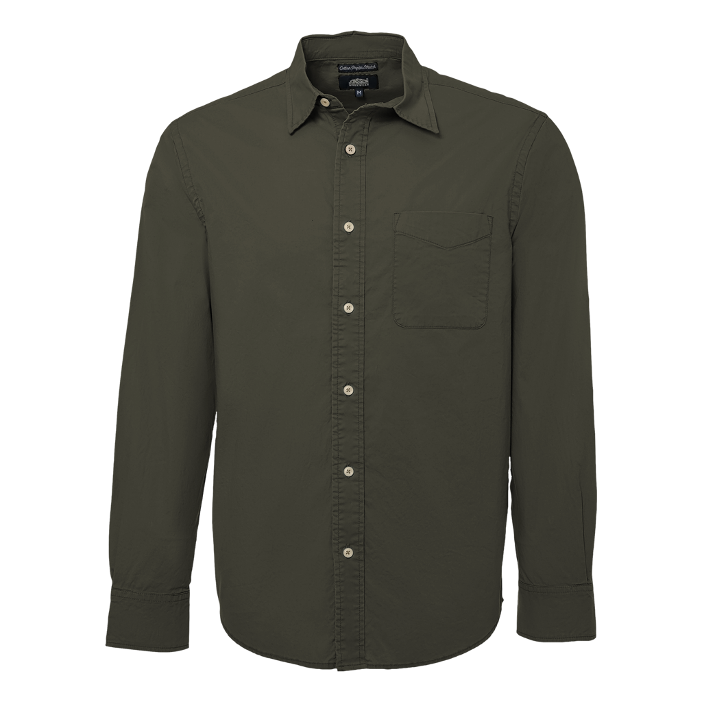 Cotton Poplin Stretch Long Sleeve Shirt