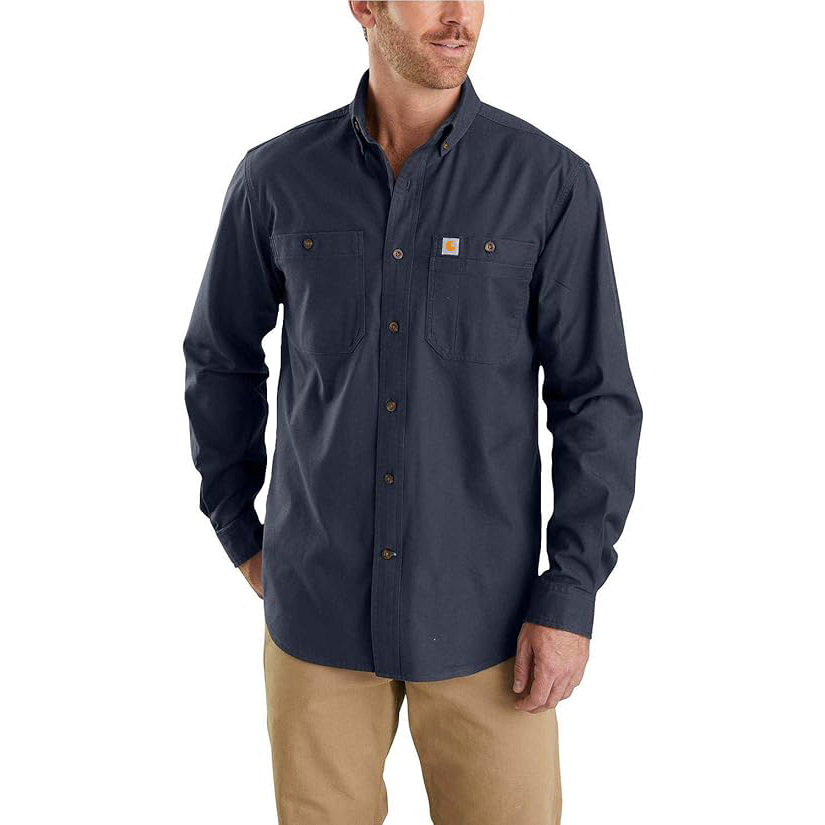 Men's Rugged Flex Relaxed Fit Midweight Canvas Long-Sleeve Shirt