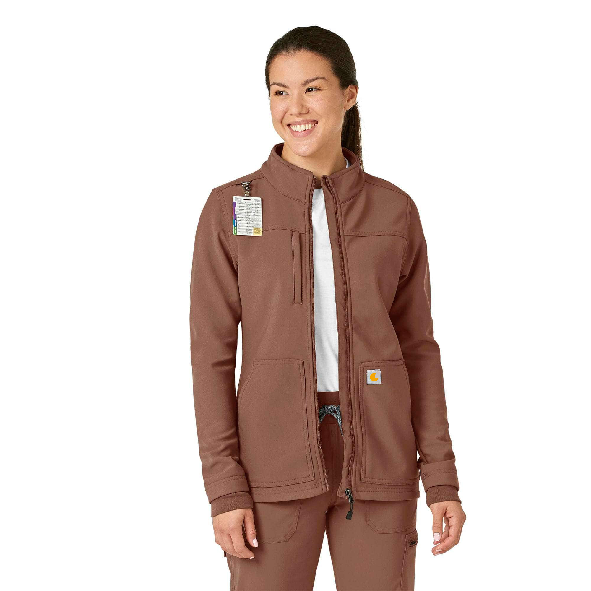 Women's Rugged Flex Peak Bonded Fleece Scrub Jacket