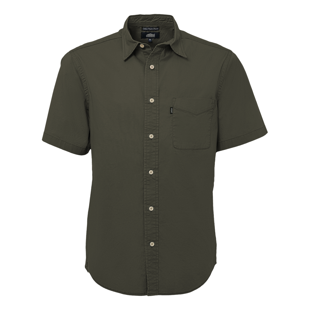 Cotton Poplin Stretch Short Sleeve Shirt