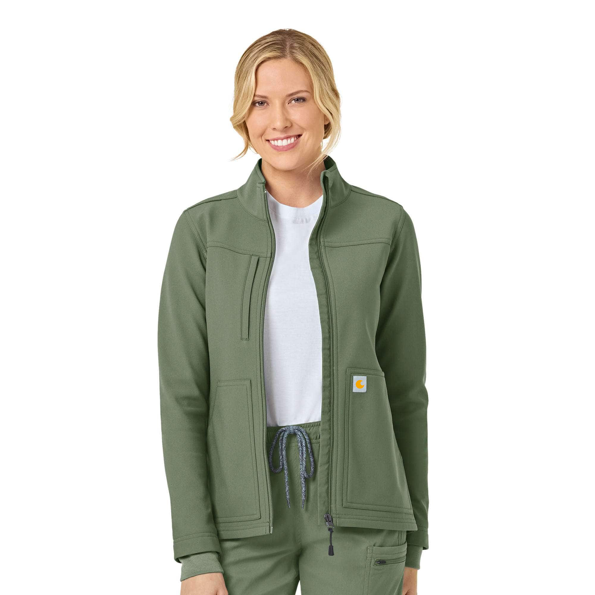 Women's Rugged Flex Peak Bonded Fleece Scrub Jacket