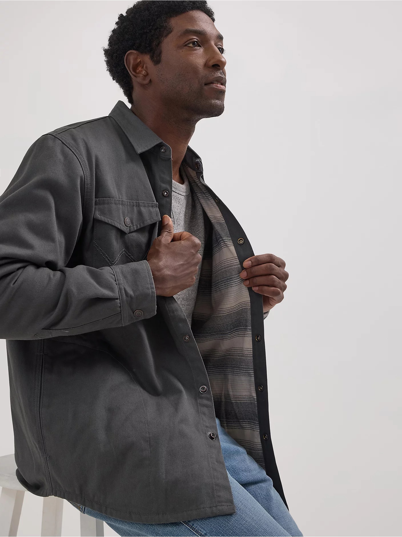 Men's Flannel Lined Twill Shirt Jacket