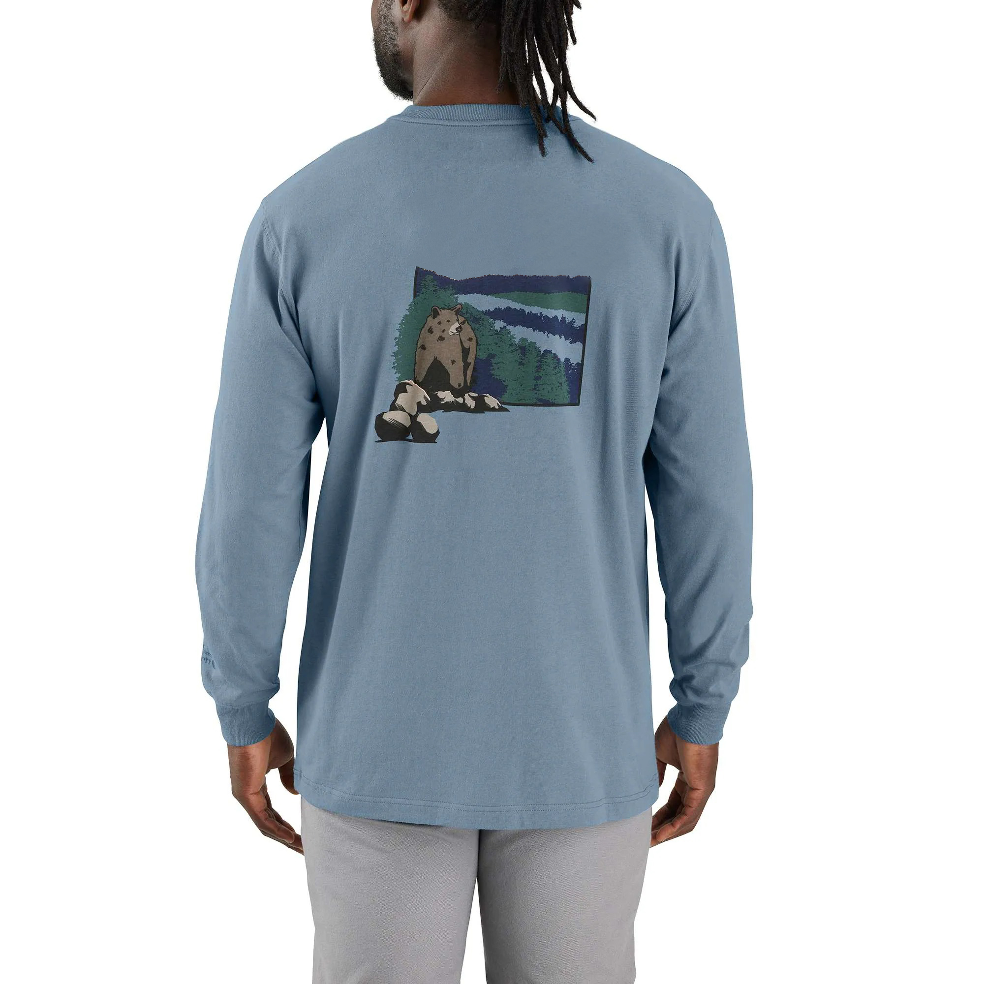 Loose Fit Heavyweight Long-Sleeve Smoky Mountain National Park Graphic T-Shirt